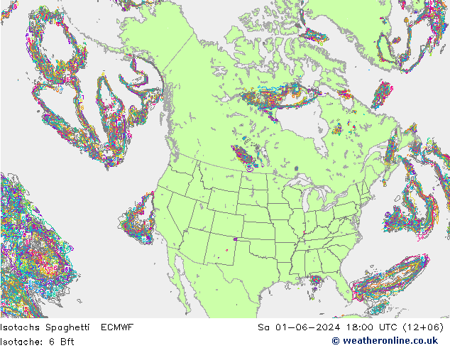 Eşrüzgar Hızları Spaghetti ECMWF Cts 01.06.2024 18 UTC