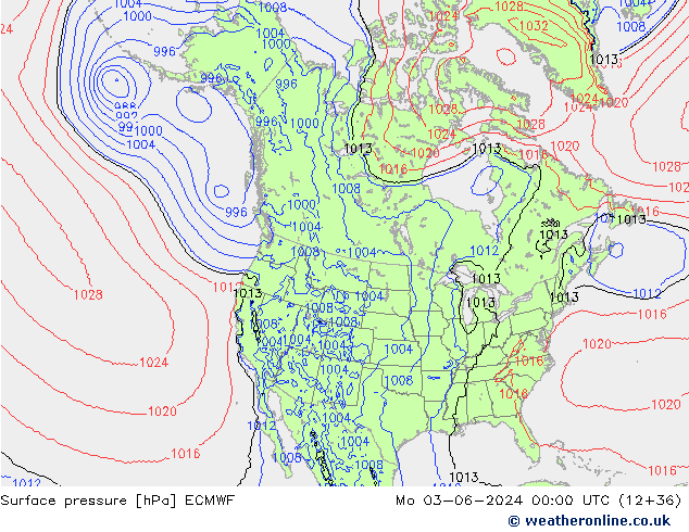 Luchtdruk (Grond) ECMWF ma 03.06.2024 00 UTC