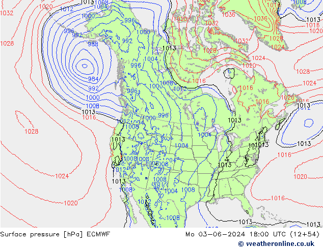 Bodendruck ECMWF Mo 03.06.2024 18 UTC