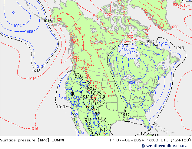 Bodendruck ECMWF Fr 07.06.2024 18 UTC