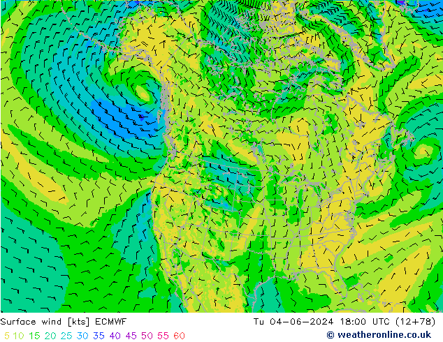 Rüzgar 10 m ECMWF Sa 04.06.2024 18 UTC