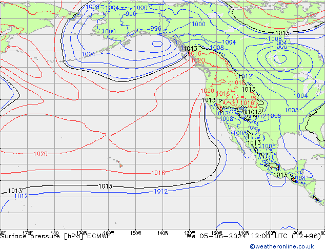 Surface pressure ECMWF We 05.06.2024 12 UTC