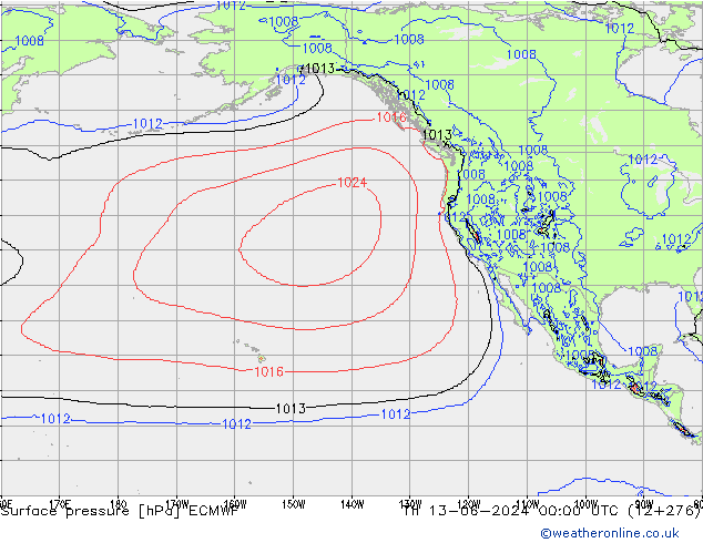приземное давление ECMWF чт 13.06.2024 00 UTC