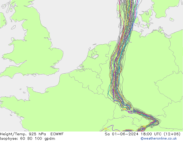 Height/Temp. 925 hPa ECMWF Sa 01.06.2024 18 UTC