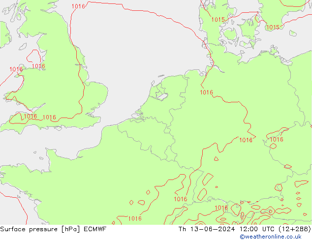 Yer basıncı ECMWF Per 13.06.2024 12 UTC