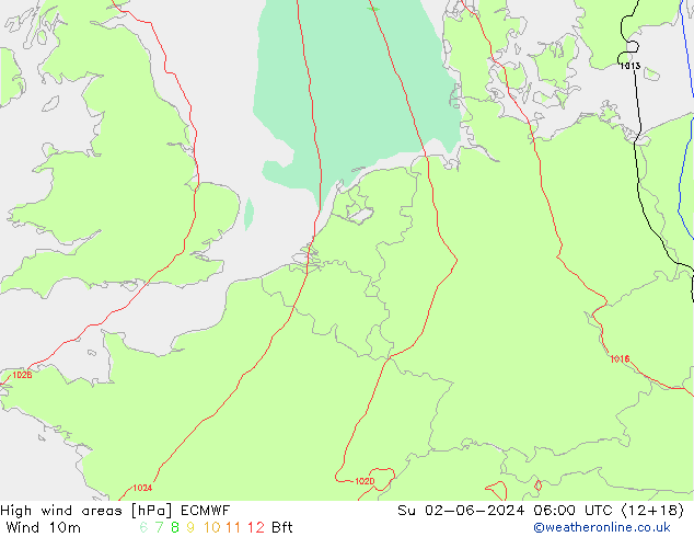 High wind areas ECMWF Su 02.06.2024 06 UTC