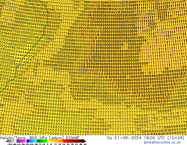 Height/Temp. 850 hPa ECMWF so. 01.06.2024 18 UTC