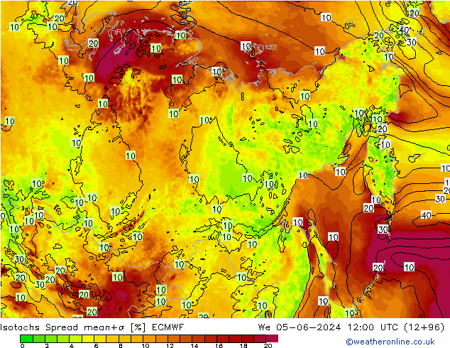 Isotachs Spread ECMWF St 05.06.2024 12 UTC