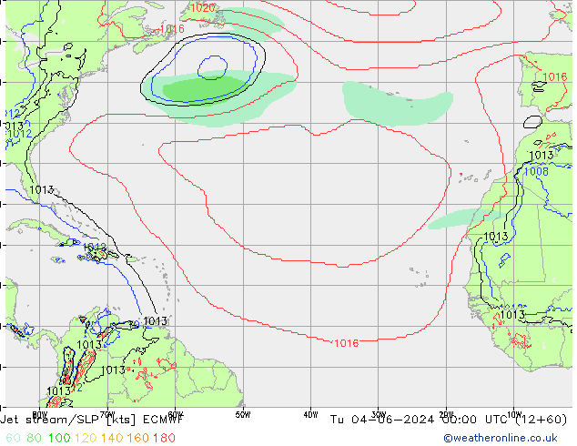 Jet Akımları/SLP ECMWF Sa 04.06.2024 00 UTC