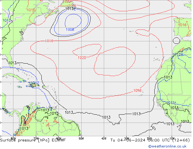 Pressione al suolo ECMWF mar 04.06.2024 06 UTC