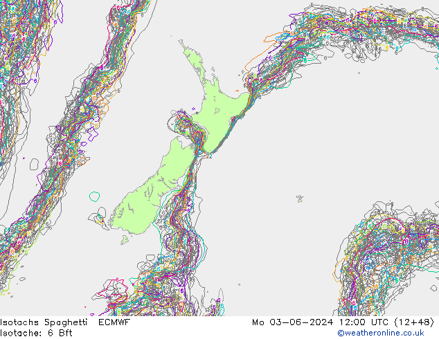 Isotaca Spaghetti ECMWF lun 03.06.2024 12 UTC