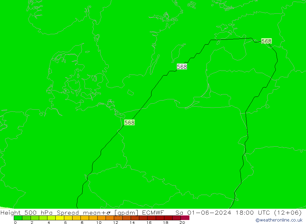 Height 500 hPa Spread ECMWF Sa 01.06.2024 18 UTC