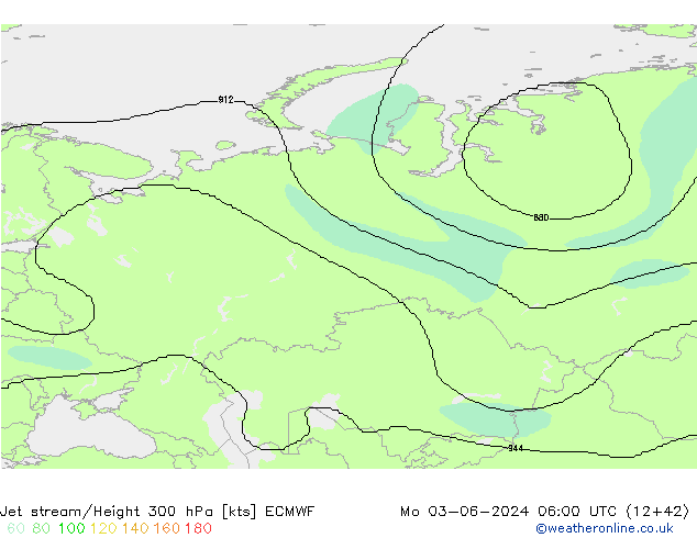 Straalstroom ECMWF ma 03.06.2024 06 UTC