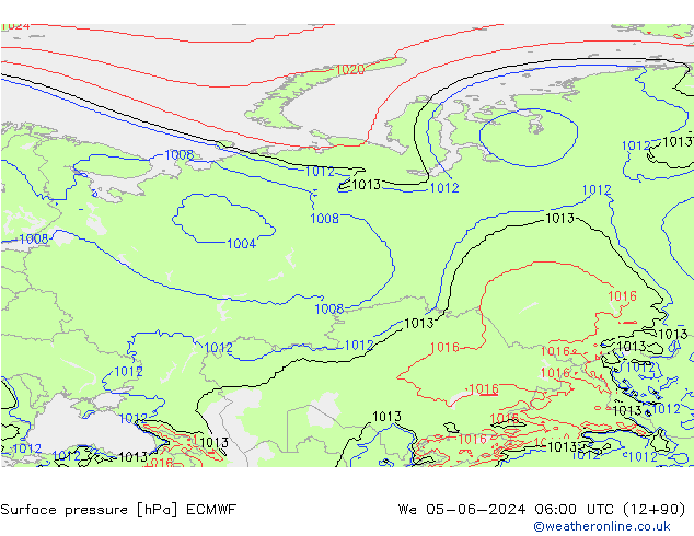 pression de l'air ECMWF mer 05.06.2024 06 UTC