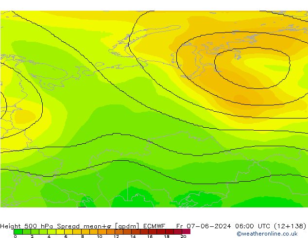 Height 500 hPa Spread ECMWF Sex 07.06.2024 06 UTC