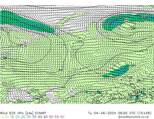 Wind 925 hPa ECMWF Tu 04.06.2024 06 UTC