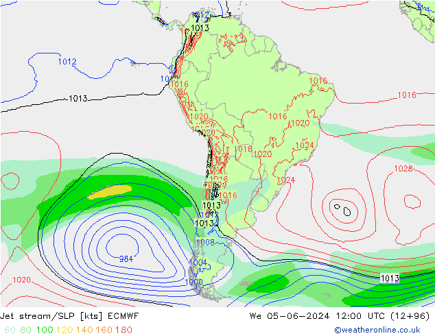 Corrente a getto ECMWF mer 05.06.2024 12 UTC