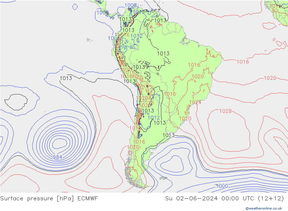 Bodendruck ECMWF So 02.06.2024 00 UTC