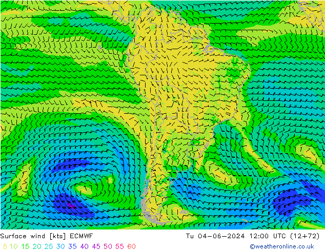 Vento 10 m ECMWF mar 04.06.2024 12 UTC