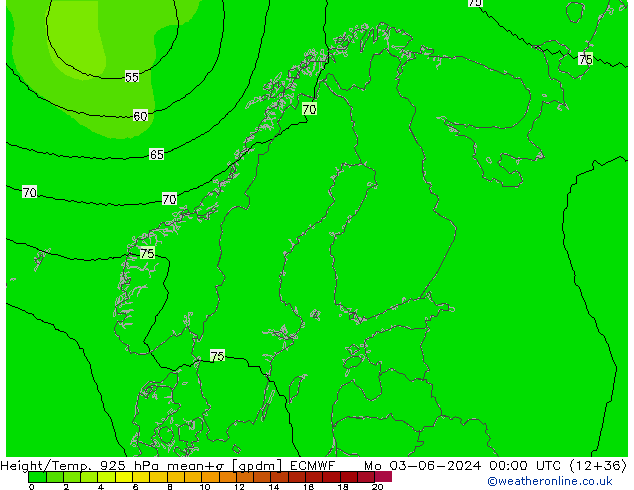 Height/Temp. 925 hPa ECMWF Seg 03.06.2024 00 UTC