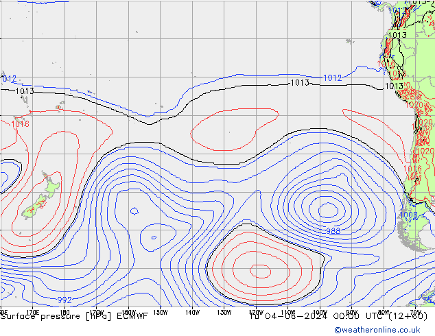 Pressione al suolo ECMWF mar 04.06.2024 00 UTC