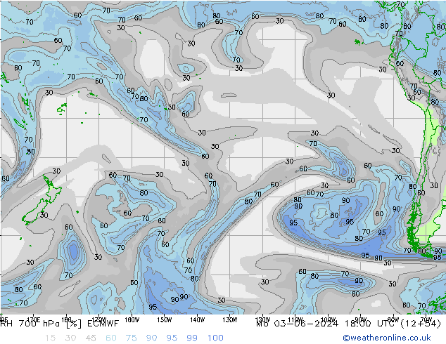 RH 700 hPa ECMWF Seg 03.06.2024 18 UTC