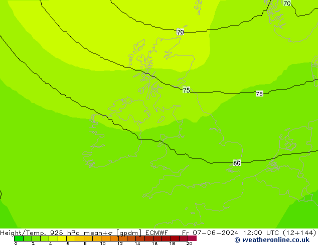 Géop./Temp. 925 hPa ECMWF ven 07.06.2024 12 UTC