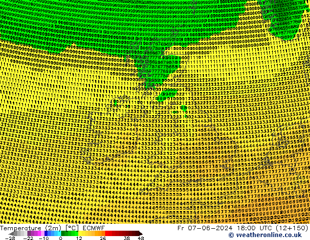 карта температуры ECMWF пт 07.06.2024 18 UTC