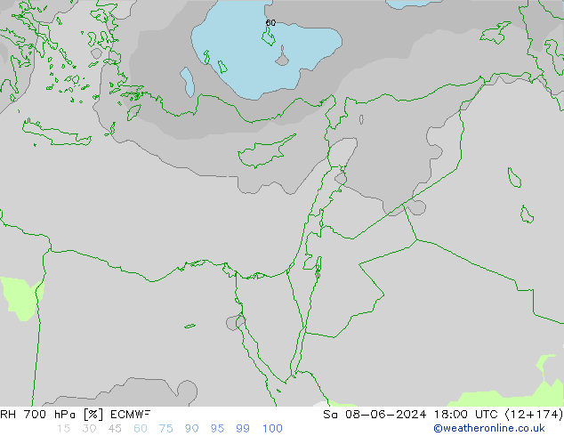 RH 700 hPa ECMWF Sa 08.06.2024 18 UTC