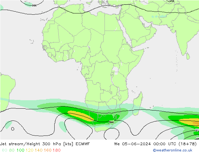 Straalstroom ECMWF wo 05.06.2024 00 UTC