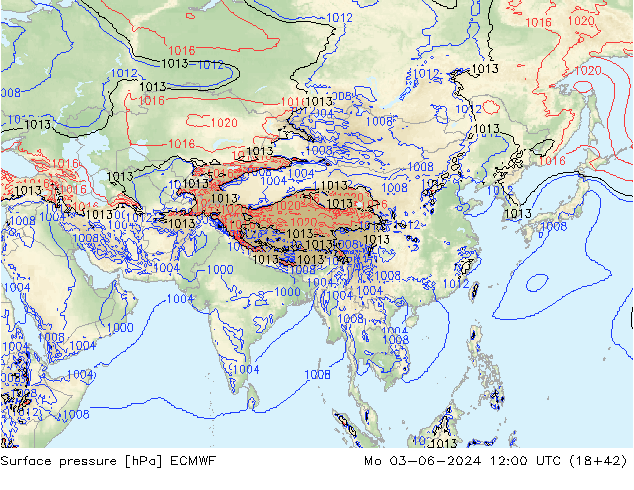 ciśnienie ECMWF pon. 03.06.2024 12 UTC