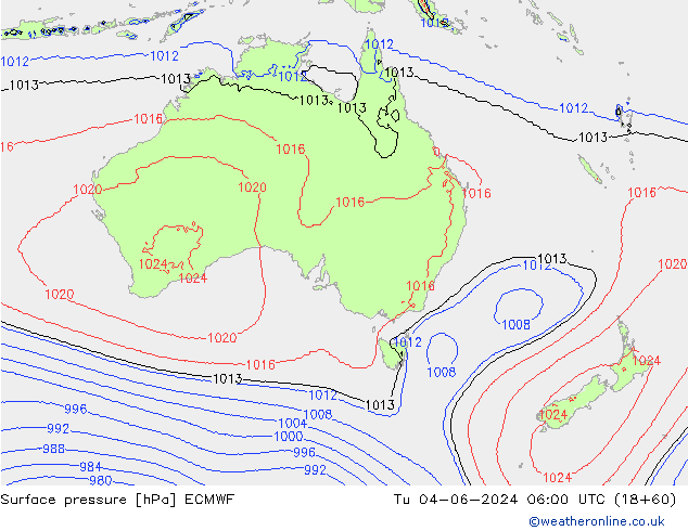 pression de l'air ECMWF mar 04.06.2024 06 UTC