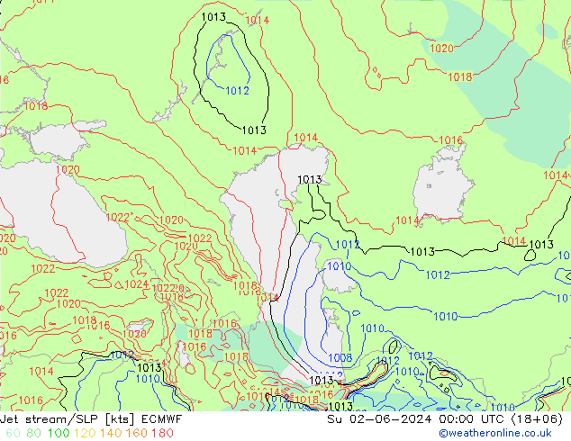 Jet stream/SLP ECMWF Su 02.06.2024 00 UTC