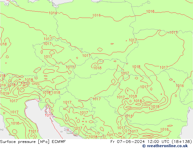 Luchtdruk (Grond) ECMWF vr 07.06.2024 12 UTC