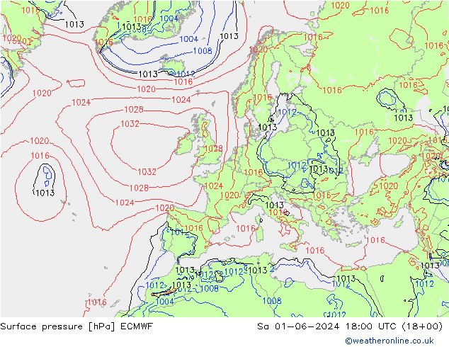 Bodendruck ECMWF Sa 01.06.2024 18 UTC