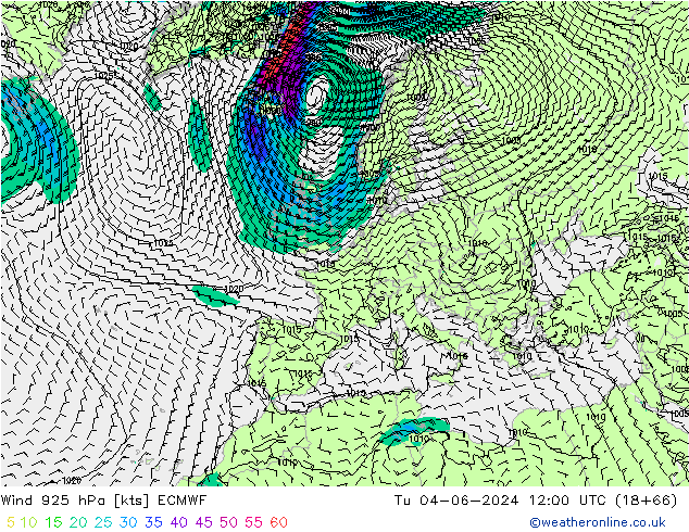 Rüzgar 925 hPa ECMWF Sa 04.06.2024 12 UTC