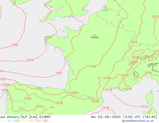 Straalstroom/SLP ECMWF ma 03.06.2024 12 UTC