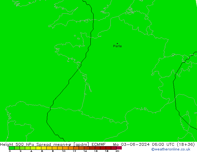 Height 500 hPa Spread ECMWF Mo 03.06.2024 06 UTC