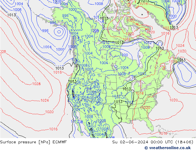 ciśnienie ECMWF nie. 02.06.2024 00 UTC