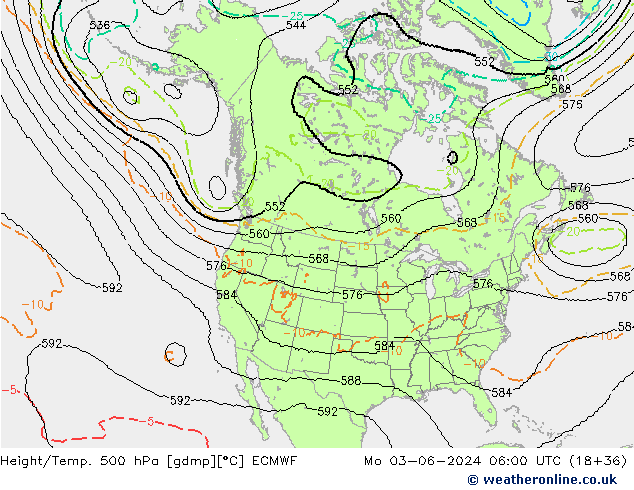 Géop./Temp. 500 hPa ECMWF lun 03.06.2024 06 UTC