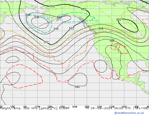 Height/Temp. 500 hPa ECMWF Th 06.06.2024 06 UTC