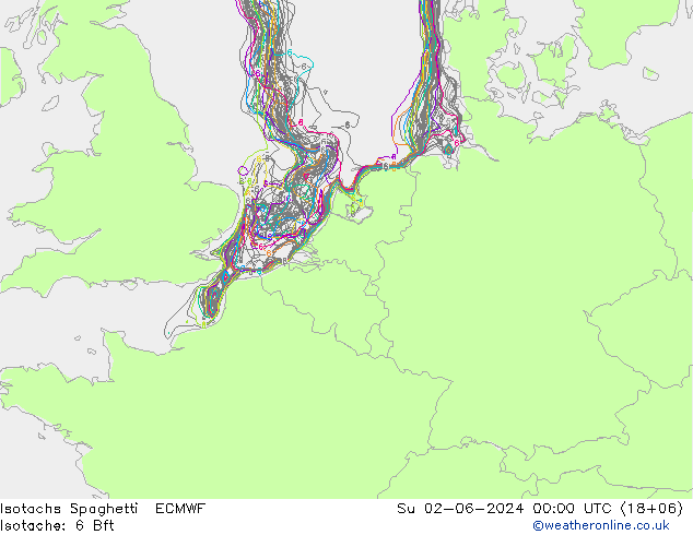 Isotachs Spaghetti ECMWF  02.06.2024 00 UTC