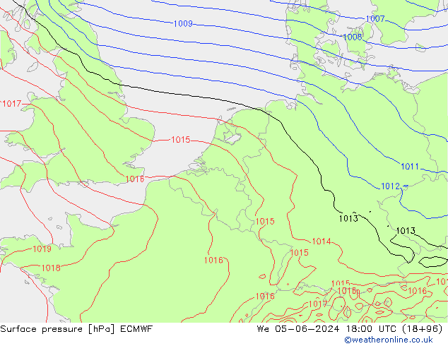 Yer basıncı ECMWF Çar 05.06.2024 18 UTC