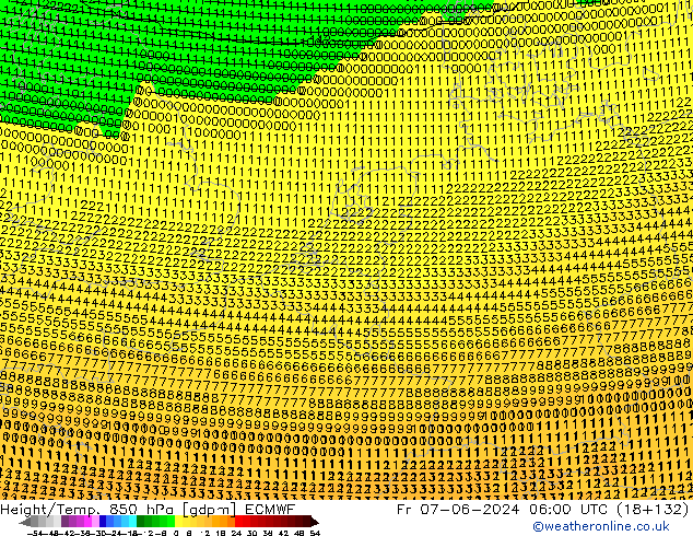 Height/Temp. 850 hPa ECMWF Sex 07.06.2024 06 UTC