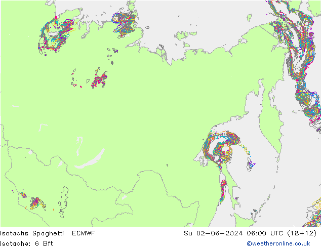 Isotachs Spaghetti ECMWF Su 02.06.2024 06 UTC