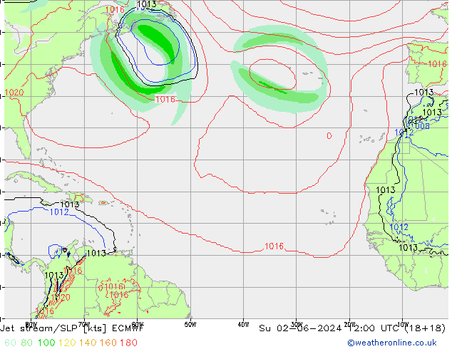 Prąd strumieniowy ECMWF nie. 02.06.2024 12 UTC