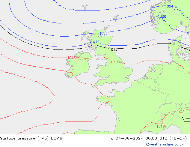 ciśnienie ECMWF wto. 04.06.2024 00 UTC