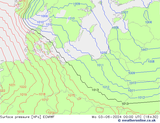 Surface pressure ECMWF Mo 03.06.2024 00 UTC