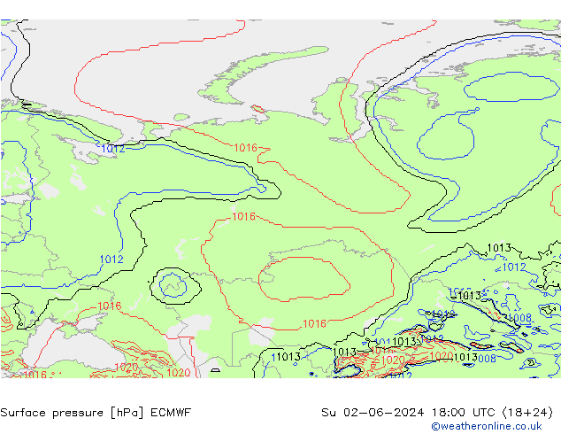 Surface pressure ECMWF Su 02.06.2024 18 UTC