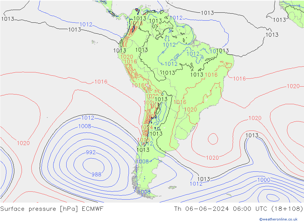 pression de l'air ECMWF jeu 06.06.2024 06 UTC